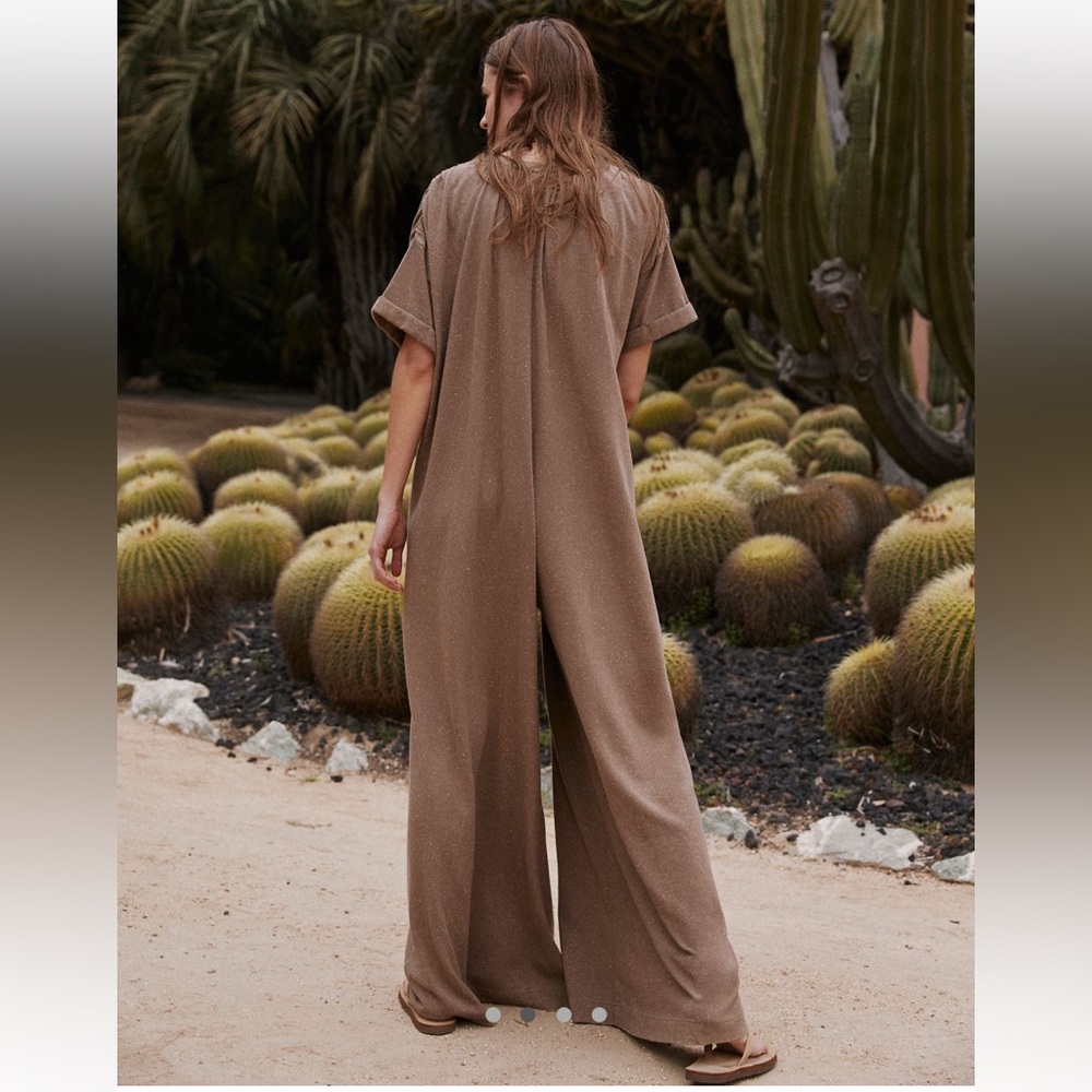 Free People Wide Leg Jumpsuit in Brown - Picture 4 of 9